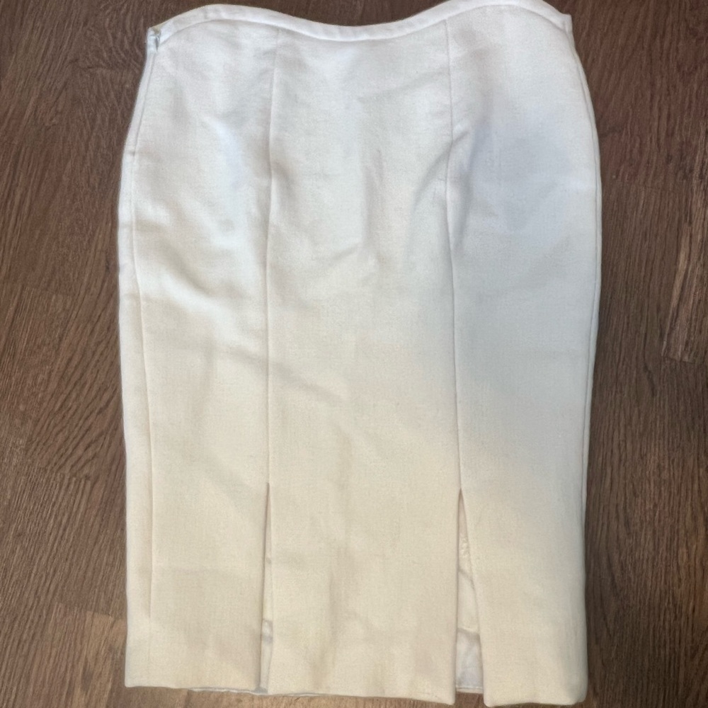 Versace vintage white wool pencil skirt